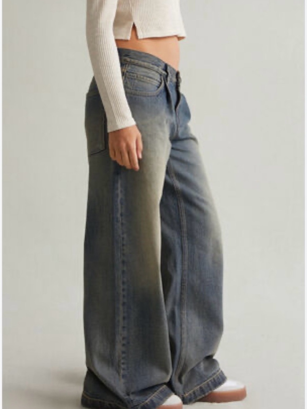 BNWT 29 Pacific Sunwear women’s Sloane ultra baggy low rise jeans Del Mar wash